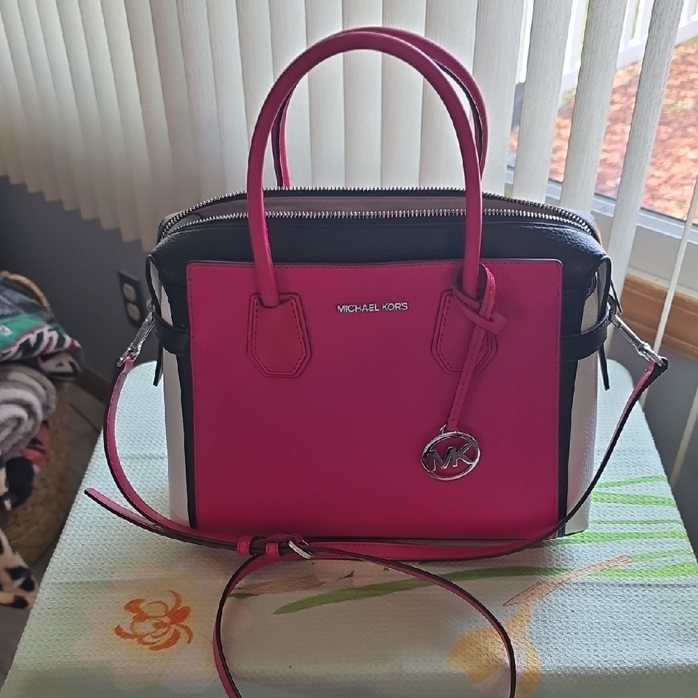 Michael Kors Fuchsia and Black Satchel